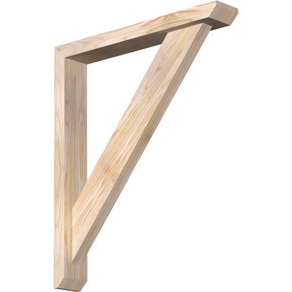 Ekena Millwork Traditional Slat Smooth Bracket w/ Offset Brace, Douglas Fir, 3 1/2"W x 22"D x 26"H BKT0402X22X26TRA06SDF - main